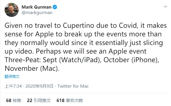 爆料称 Apple Watch Series 6 本月不会发布